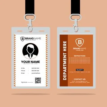 Clean and Simple ID Card Design Template Stock Illustration