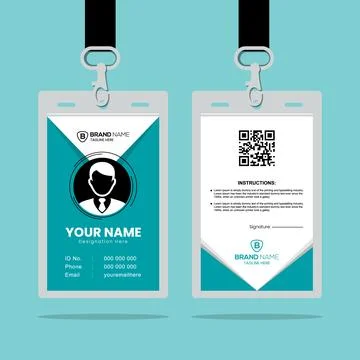 Clean and Simple ID Card Design Template Stock Illustration