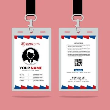 Clean and Simple ID Card Design Template Stock Illustration