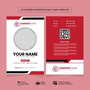 Clean and Simple ID Card Design Template Stock Illustration