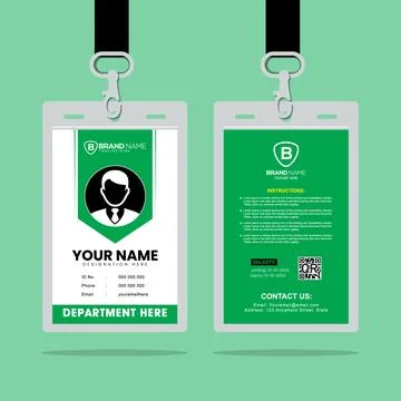 Clean and Simple ID Card Design Template Stock Illustration