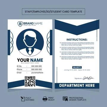 Clean and Simple ID Card Design Template Stock Illustration