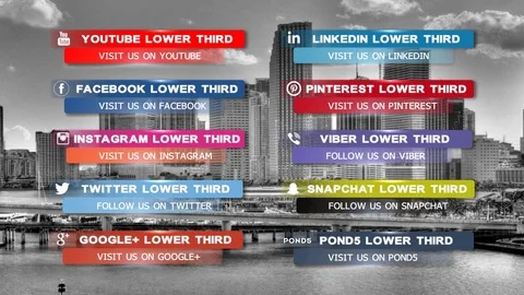 Clean And Simple Social Media Lower Third Pack After Effects stock