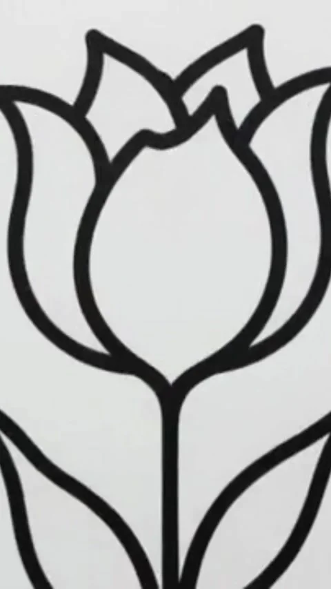 A clean and simple vector illustration of a red tulip flower Stock Footage 340318335