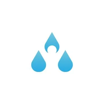 Clean and simple water drop with human in negative space Stock Illustration