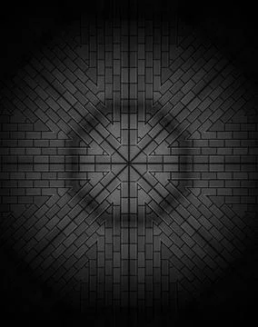 Clean And Understated Background Showcasing Circular Brick Design Elements Foto stock