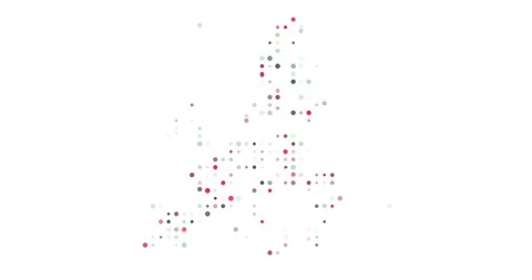 Clean Animated EU Map in Dot Motion Stock Footage 313346376