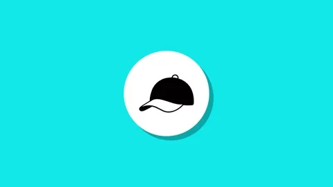 Clean animation of black cap icon with shadow on a white circle background .. Stock Footage 327762829