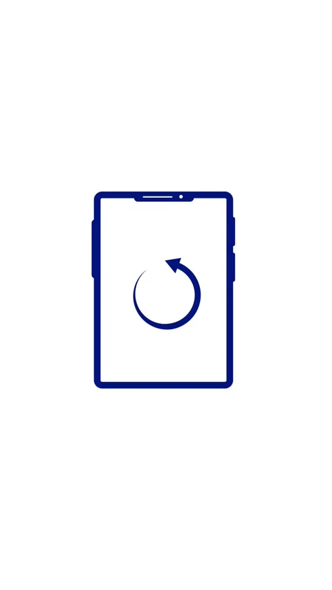 Clean animation of blue outline tablet device with rotating arrow symbol lo.. Stock Footage 339215341