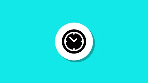 Clean animation of a clock icon appearing and disappearing on a solid turqu.. Stock Footage 327762404