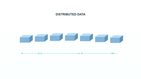 Clean animation of distributed data blocks with nodes 스톡 동영상 347397005