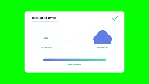 Clean animation of document synchronization to cloud storage Stock Footage 346981836