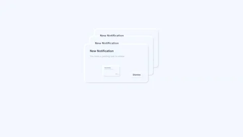 Clean animation of notification windows popping up on screen Stock Footage 346539935