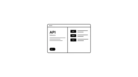 Clean animation of software interface loading with API elements Stock Footage 346713081