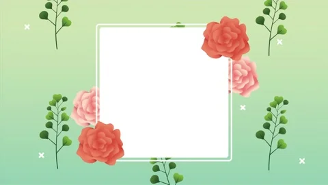 Clean animation with a square frame for text or graphics, decorated with vi.. Stock-Footage 338403671