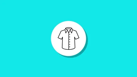 Clean animation of white shirt icon on a round white button with shadow, ro.. Stock Footage 327762833