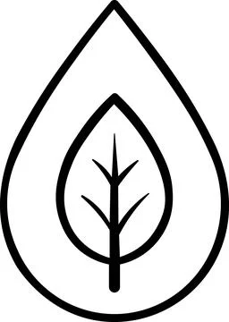 Clean aqua drop with green leaf vein detail Stock Illustration