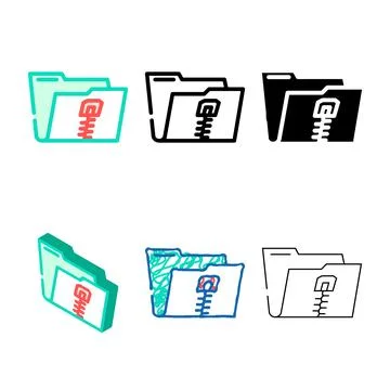 Clean archive folder color icon vector Stock Illustration