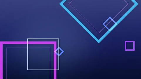 A clean arrangement of luminous square outlines and angled lines creates a .. Stock Illustration