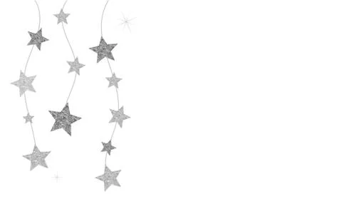 Clean background with black and silver stars garlands Stock Illustration