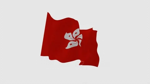 Clean Banner Hong Kong Loop Alpha Channel Stockbeeldmateriaal 342736149