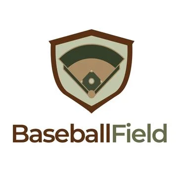 Clean baseball field logo design Stock Illustration