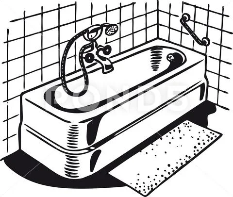 Clean bath, Retro Vector Illustration Stock Illustration