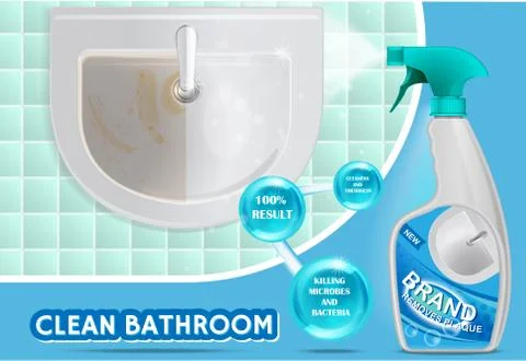 Clean bathroom concept vector 3d illustration Stock Illustration