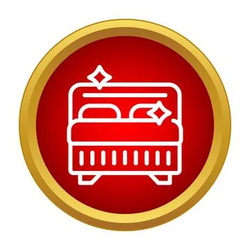 Clean bed icon representing hotel accommodation service Stock Illustration