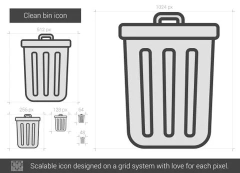 Clean bin line icon Stock Illustration