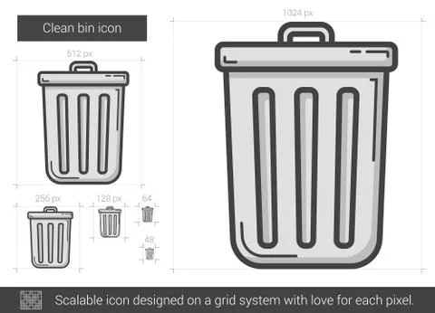 Clean bin line icon Stock Illustration