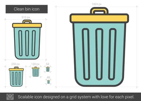 Clean bin line icon Stock Illustration