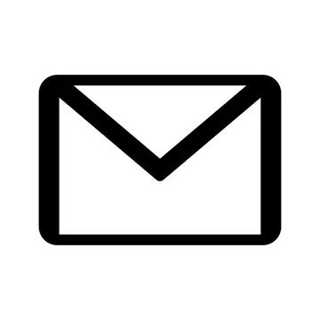 A clean black outline envelope icon for digital messaging and email UI. 스톡 일러스트