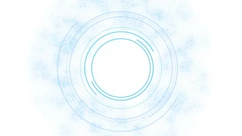 Clean blue circular HUD background dotted matrix texture, thin interface rings Stock Footage 333975089