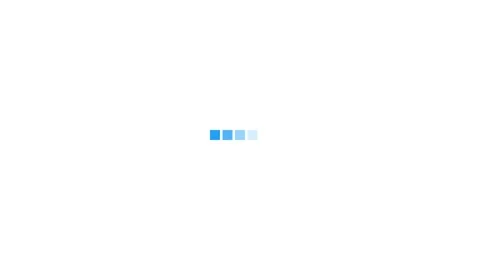 Clean blue gradient loading bar animation with square pixel blocks. 4k Stock Footage 339093754