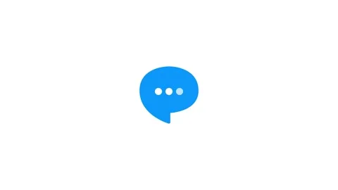 Clean blue speech bubble typing dots animation on white background. 4k video Stock Footage 342368902