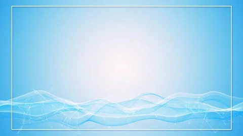 Clean blue technology wave frame border, soft gradient, digital mesh lines, open Stock Footage 340398184