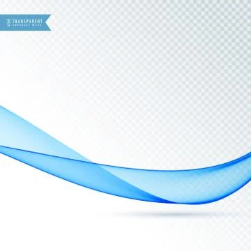 Clean blue transparent wave background design Stock Illustration