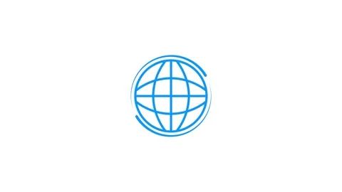 Clean blue world globe grid animation for global network and communication. 库存影片 339093762