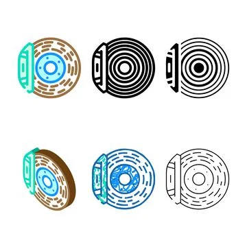 Clean brake pad replacement car mechanic color icon vector Stock Illustration