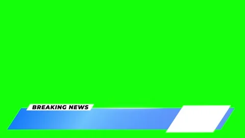Clean Breaking News Lower Third Animation with Green Screen Stock Footage 312160633
