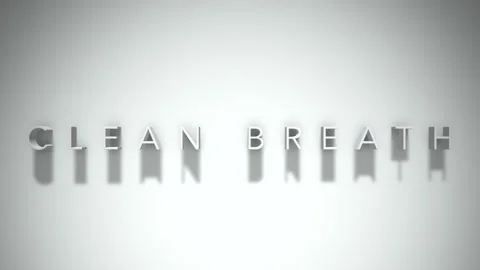 Clean breath 3D title animation with shadows on a white background Stock Footage 297857766
