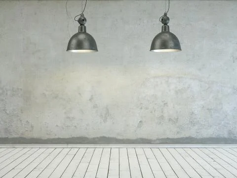 Clean bright empty room interior design Stock Illustration