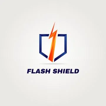 Clean Bright Thunderbolt Logo Template Stock Illustration