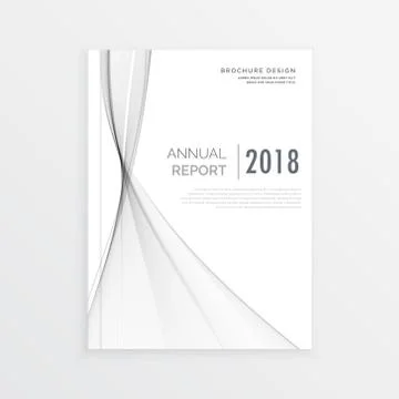 Clean brochure design with gray wave for annual report in A4 size Stock Illustration
