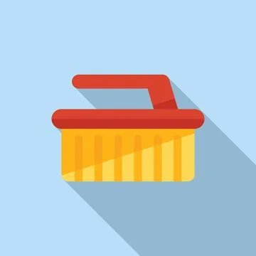 Clean brush pool icon flat vector. Pump maintenance Stock Illustration