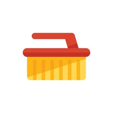 Clean brush pool icon flat vector. Pump maintenance Stock Illustration