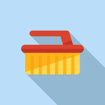 Clean brush pool icon flat . Pump maintenance Stock Illustration