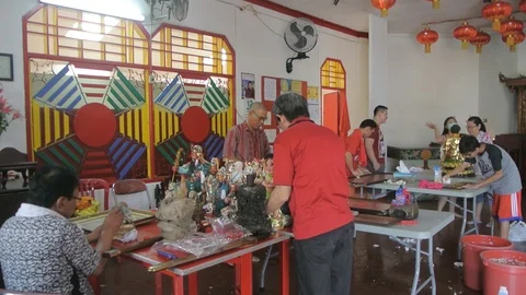 Clean Buddhist God Statues Stock Footage 121698429
