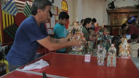 Clean Buddhist God Statues Stock Footage 121699021